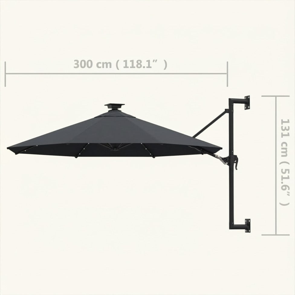 Parasol Mural LED 300 cm de Diamètre | Shadora