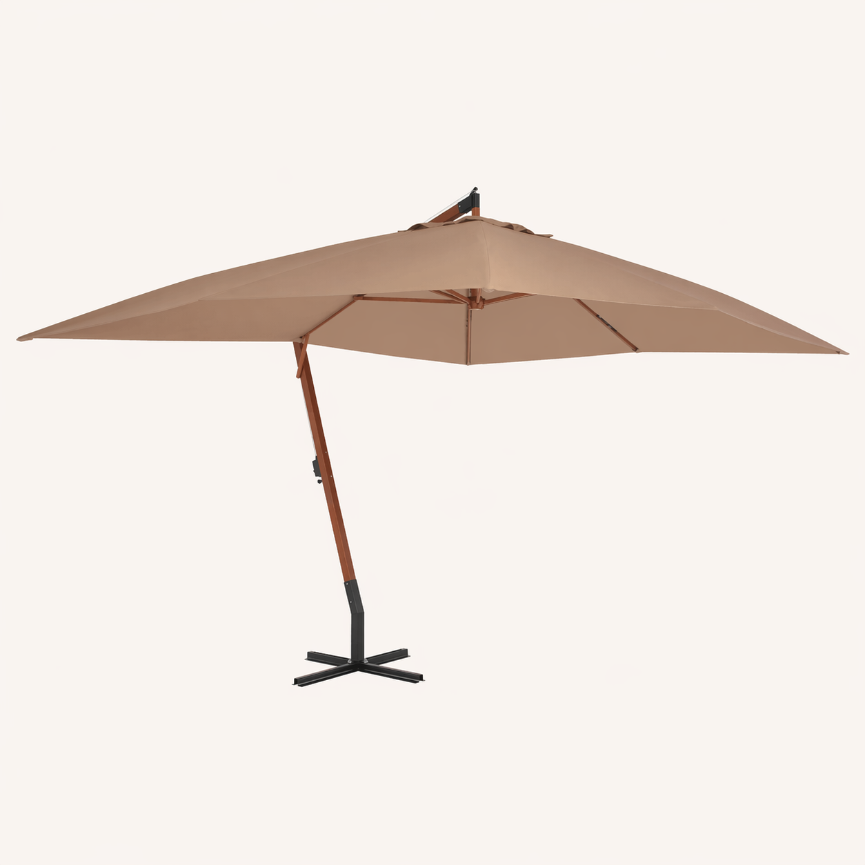 Parasol Déporté 3×4m Avec Mât Bois Premium | Shadora