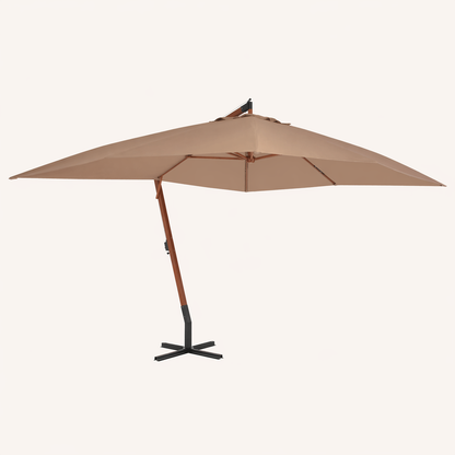Parasol Déporté 3×4m Avec Mât Bois Premium | Shadora