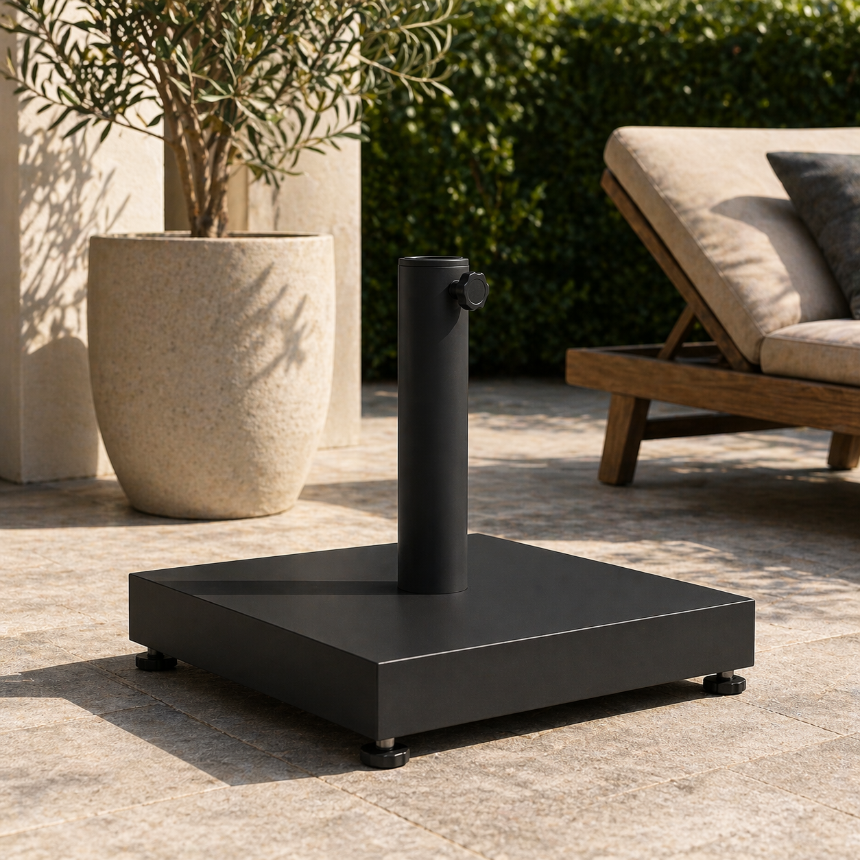 Base de parasol premium 25 kg | noir