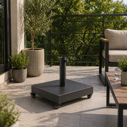 Base de parasol à roulettes premium 26 kg | Noir
