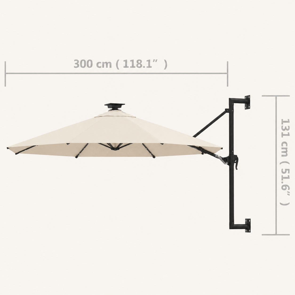 Parasol Mural LED 300 cm de Diamètre | Shadora