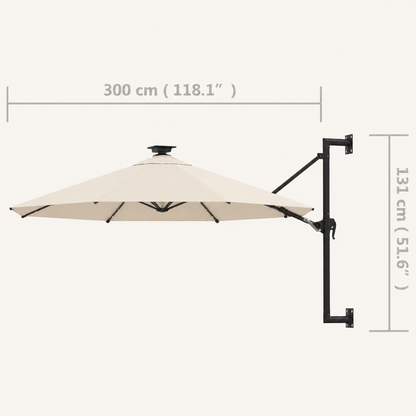 Parasol Mural LED 300 cm de Diamètre | Shadora