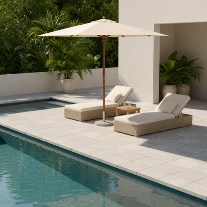 Parasol Bois mât chic 299 cm de Diamètre  | Shadora