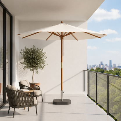 Parasol Bois mât chic 299 cm de Diamètre  | Shadora