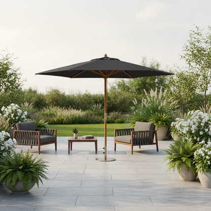 Parasol Bois mât chic 299 cm de Diamètre  | Shadora