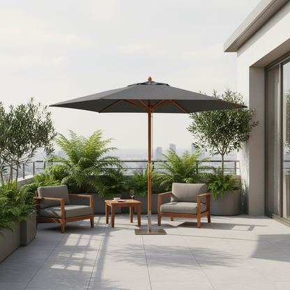 Parasol Bois mât chic 299 cm de Diamètre  | Shadora