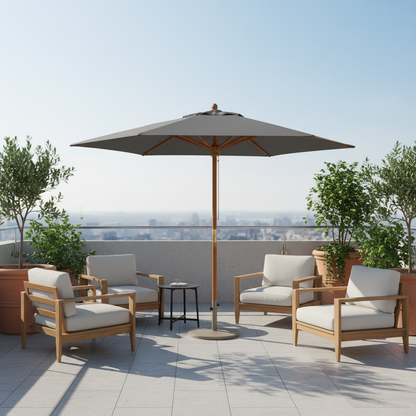 Parasol Bois mât chic 299 cm de Diamètre  | Shadora