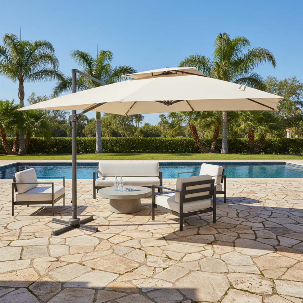 Parasol Déporté 3x3m Premium | Shadora