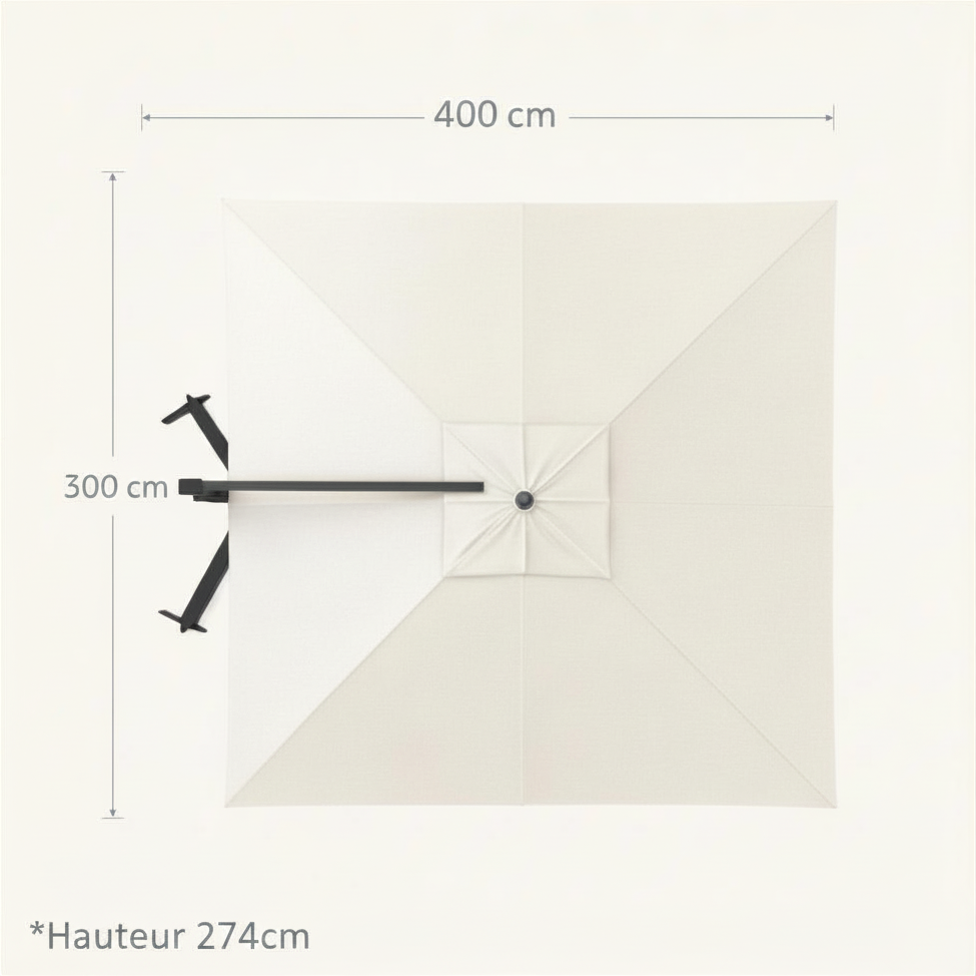 Parasol Déporté 3×4 Premium | Shadora