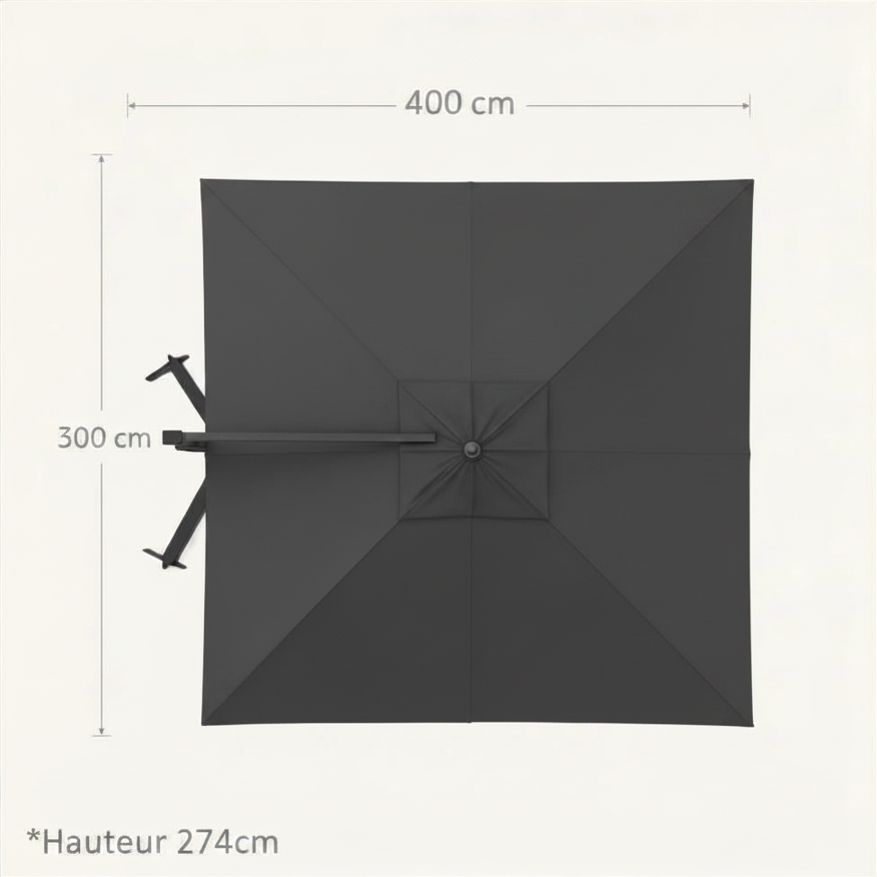 Parasol Déporté 3×4 Premium | Shadora