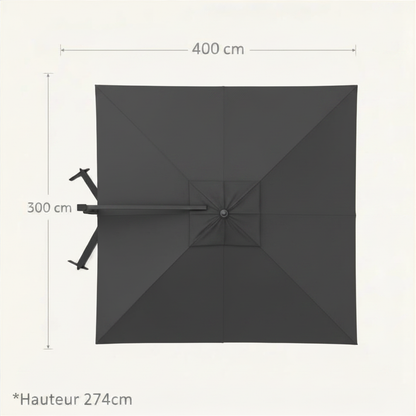 Parasol Déporté 3×4 Premium | Shadora