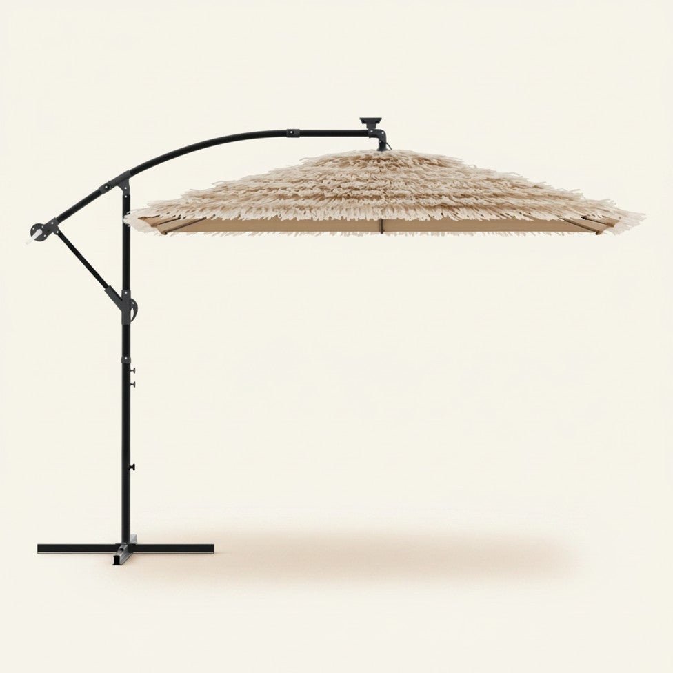 Parasol Exotique LED Carré Effet Paille | Shadora