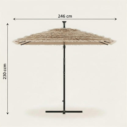 Parasol Exotique LED Carré Effet Paille | Shadora