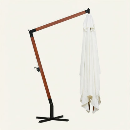 Parasol Déporté 3×4m Avec Mât Bois Premium | Shadora