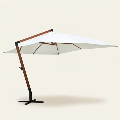 Parasol Déporté 3×4m Avec Mât Bois Premium | Shadora